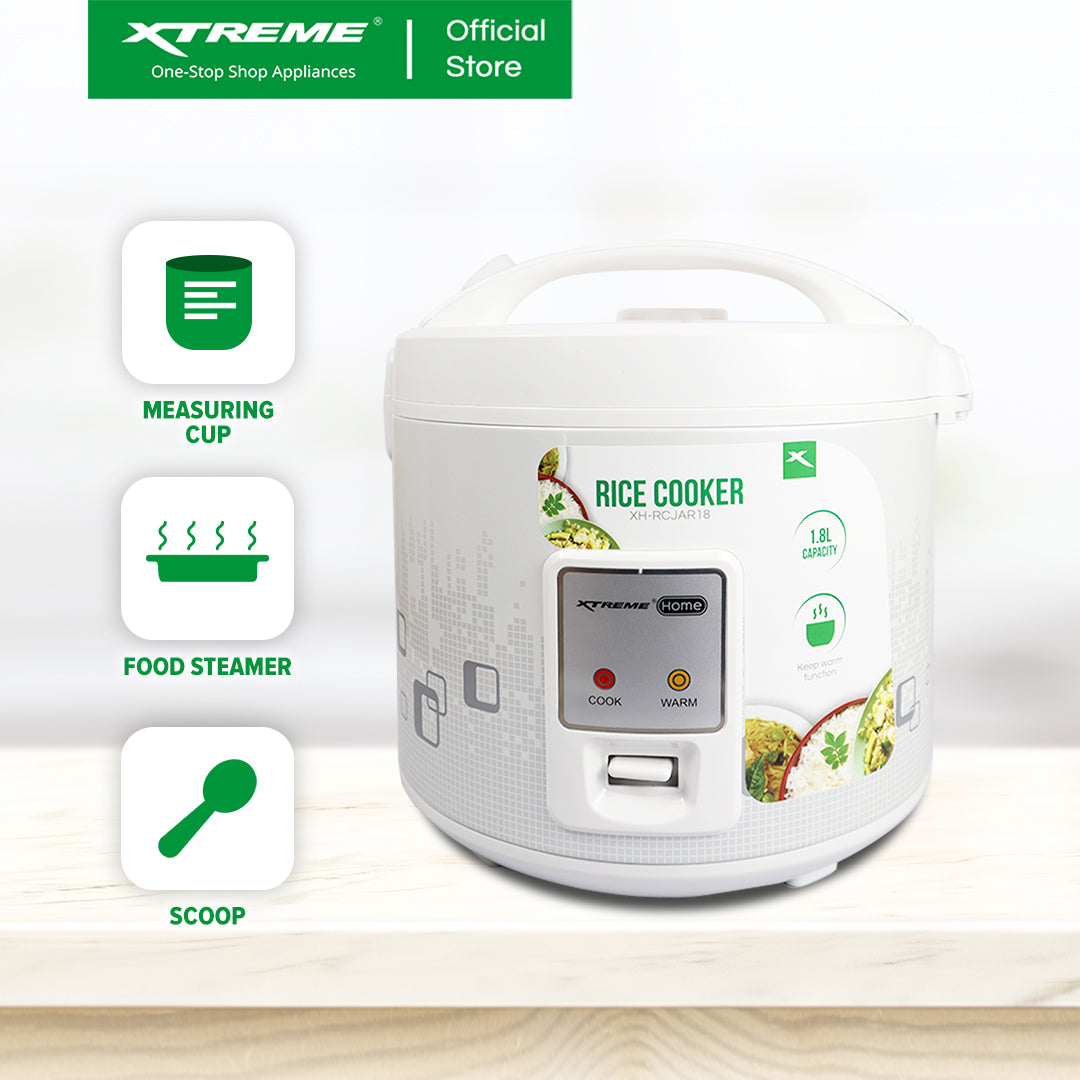 XTREME HOME 1.8L Rice Cooker Jar Non-stick Coating Pot Keep-Warm Function (White) | XH-RCJAR18