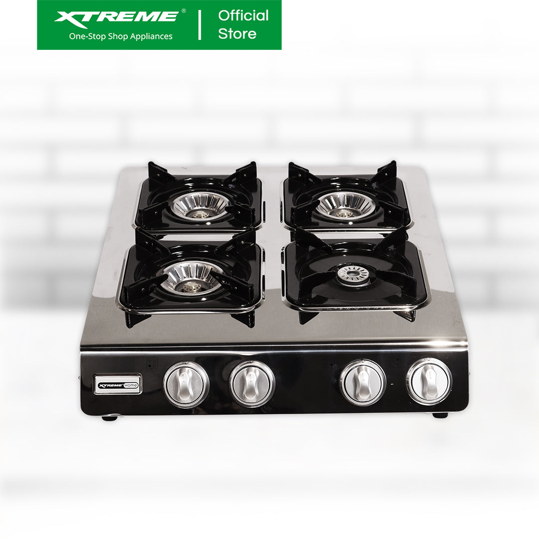 XTREME HOME 4 Burner Gas Stove Save more than 30% of Gas with Automatic Ignition | XGS-4BECO