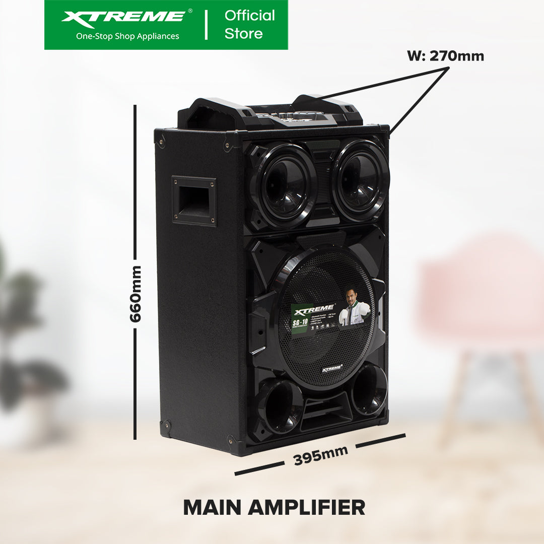 XTREME 350Wx2 Amplified Speaker Bluetooth FM USB SD Card Reader LED Display w/ 5 Bands EQ | SG-10