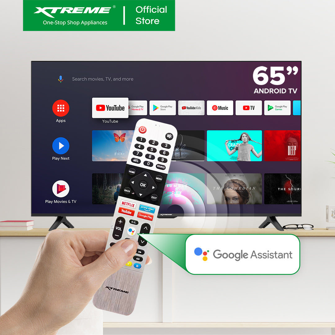 XTREME 65 inch LED TV Android 11.0 4K UHD Frameless with Free Wall Bracket (Black) | MF-6500SA