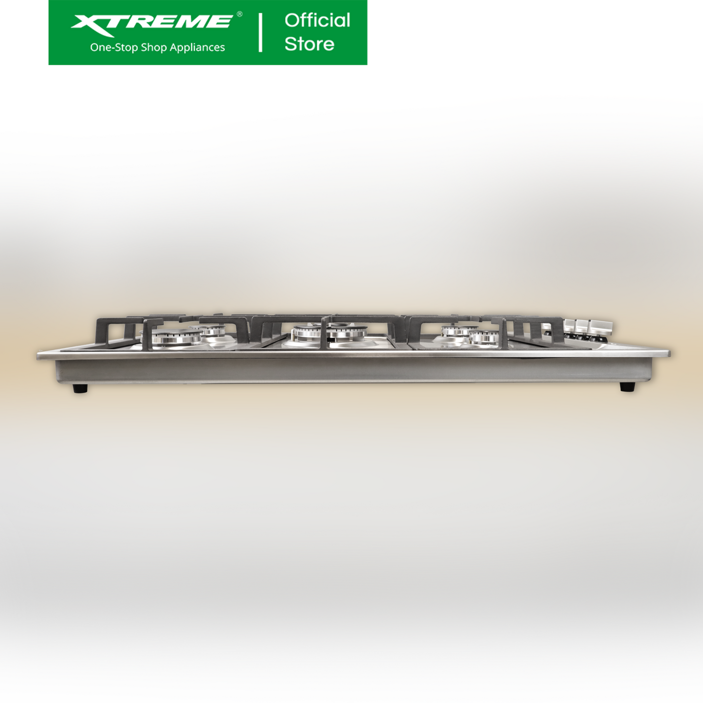 XTREME HOME 5 Burner Stainless Steel Gas Hob w/ Electric Ignition & FFD (Silver) | XH-GH-SS5BVX