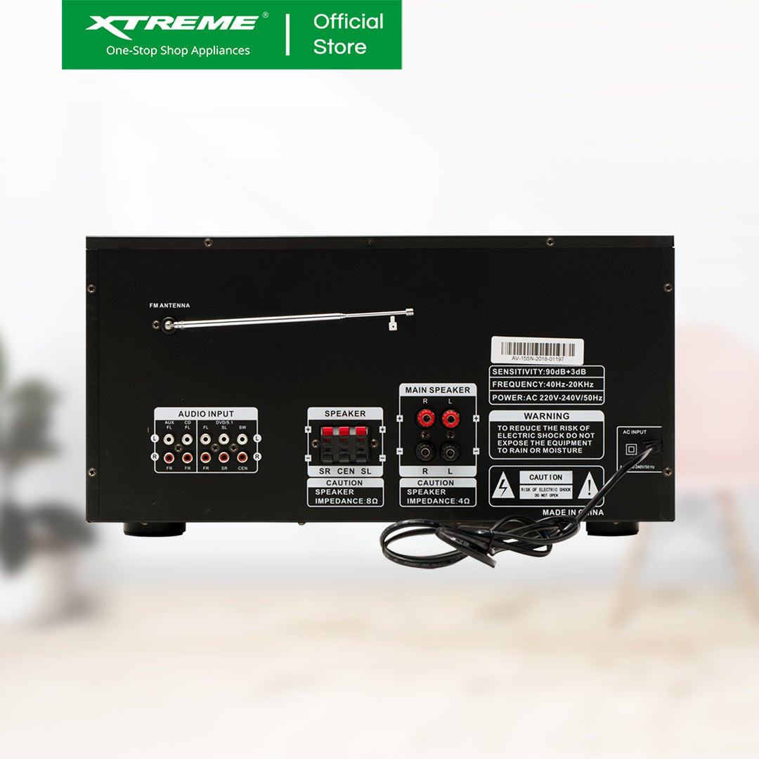 XTREME 550Wx2 Amplified Speaker Bluetooth FM USB SD Card LED & VFD Display w Remote | AV-15SN