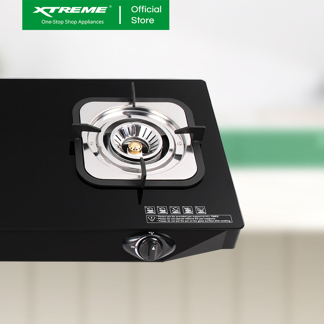 XTREME HOME 2-Burner Tempered Glass Gas Stove | XGS-2BGLASS