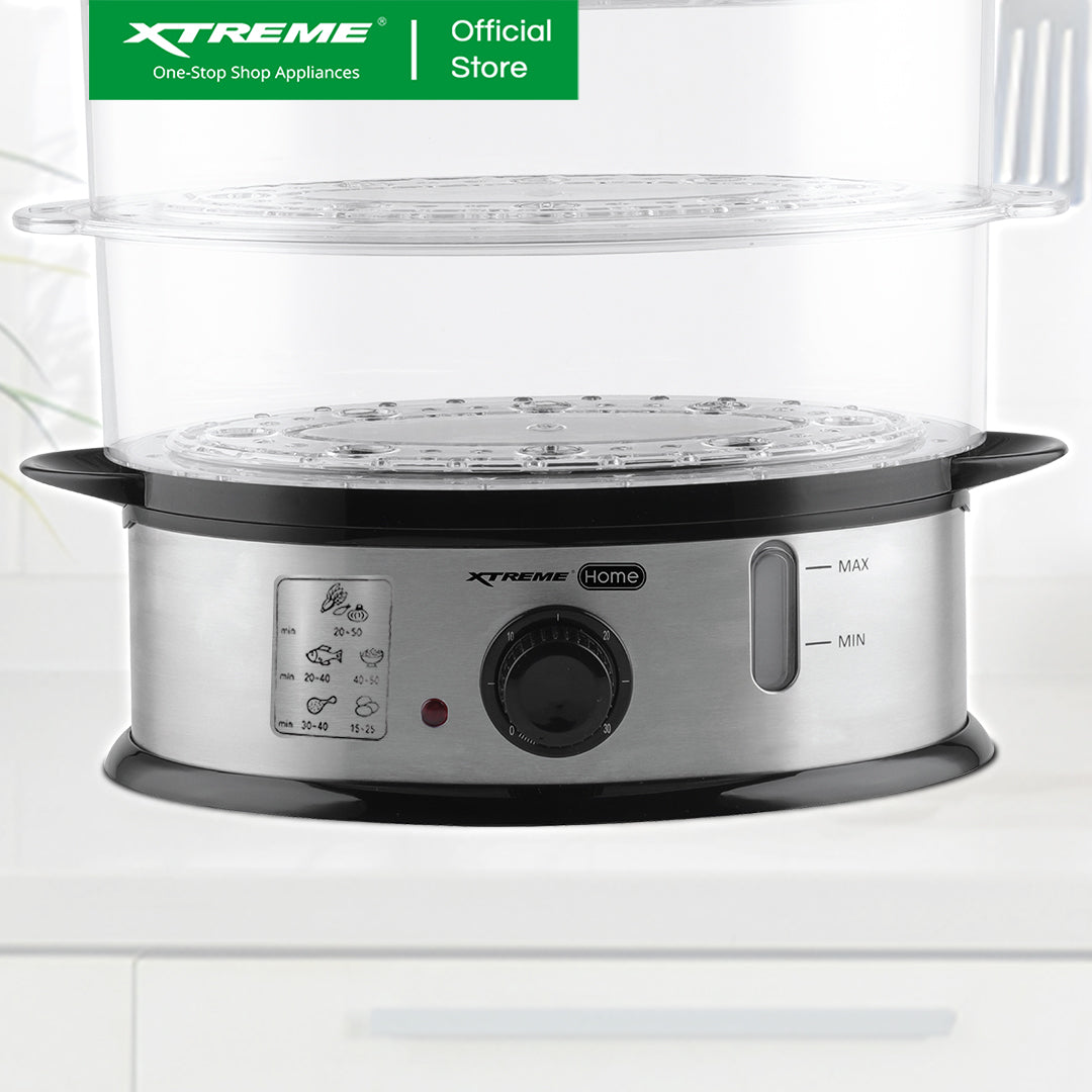 X-SERIES 10.5L Food Steamer Stainless Steel Housing Quick Boiling with Timer | XH-FS105X