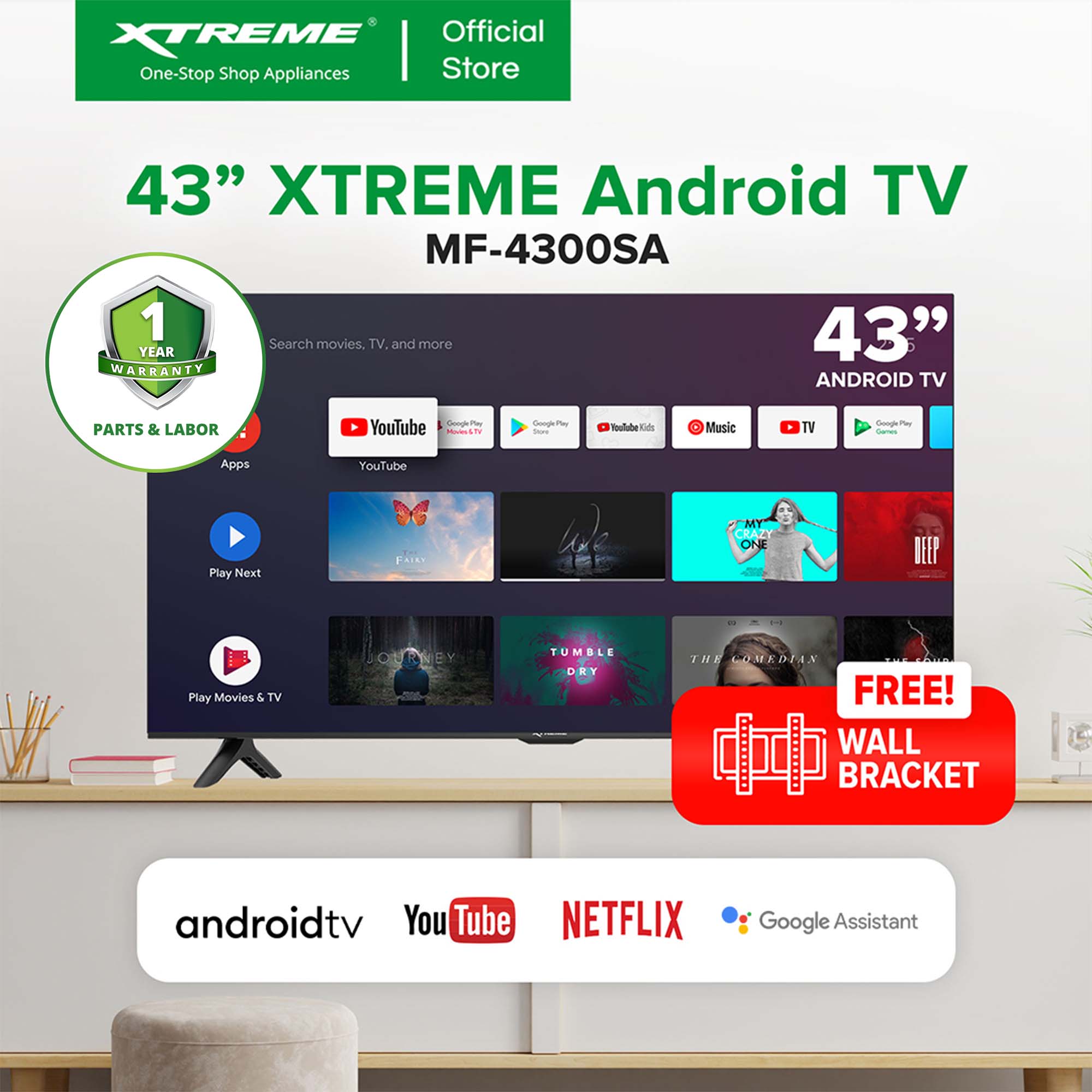 43-inch XTREME ANDROID TV | MF-4300SA