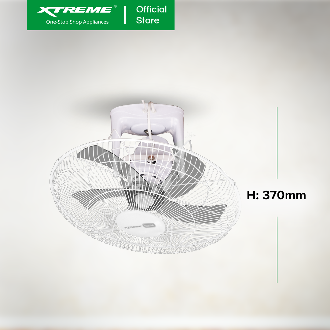 XTREME HOME 16 inches Ceiling Fan 3-Speed with Wall Rotary Switch (Gray) | XH-EF-OF16GRAY