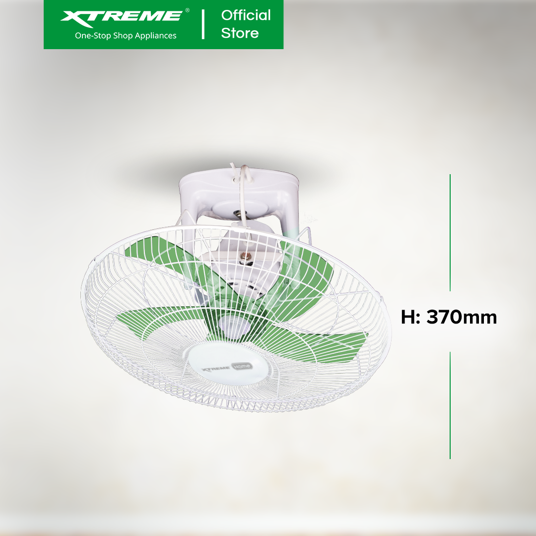 XTREME HOME 16 inches Ceiling Fan 3-Speed with Wall Rotary Switch (Green) | XH-EF-OF16GREEN