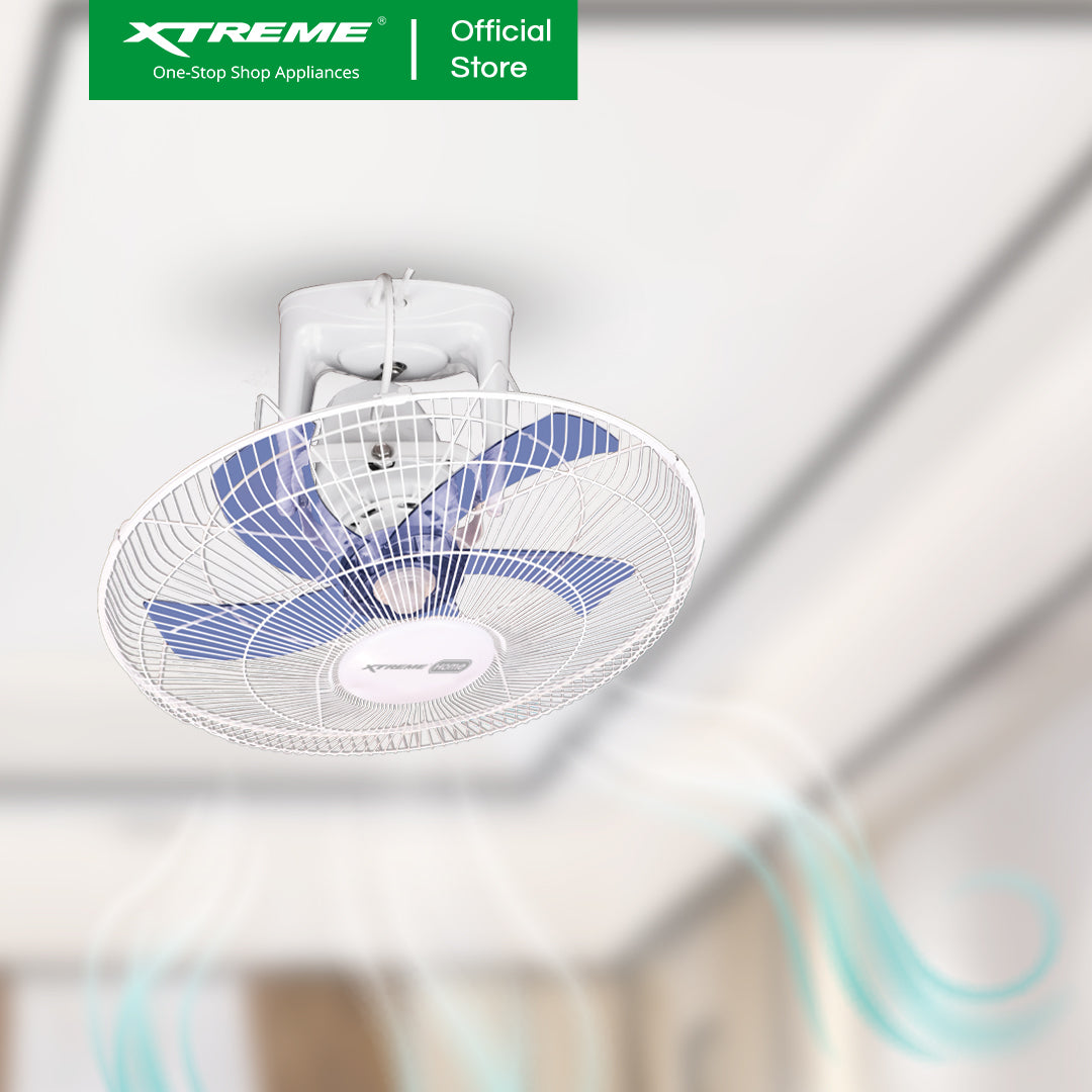 XTREME HOME 18 inches Ceiling Fan 3-Speed with Wall Rotary Switch (Blue Blade) | XH-EF-OF18BLUE