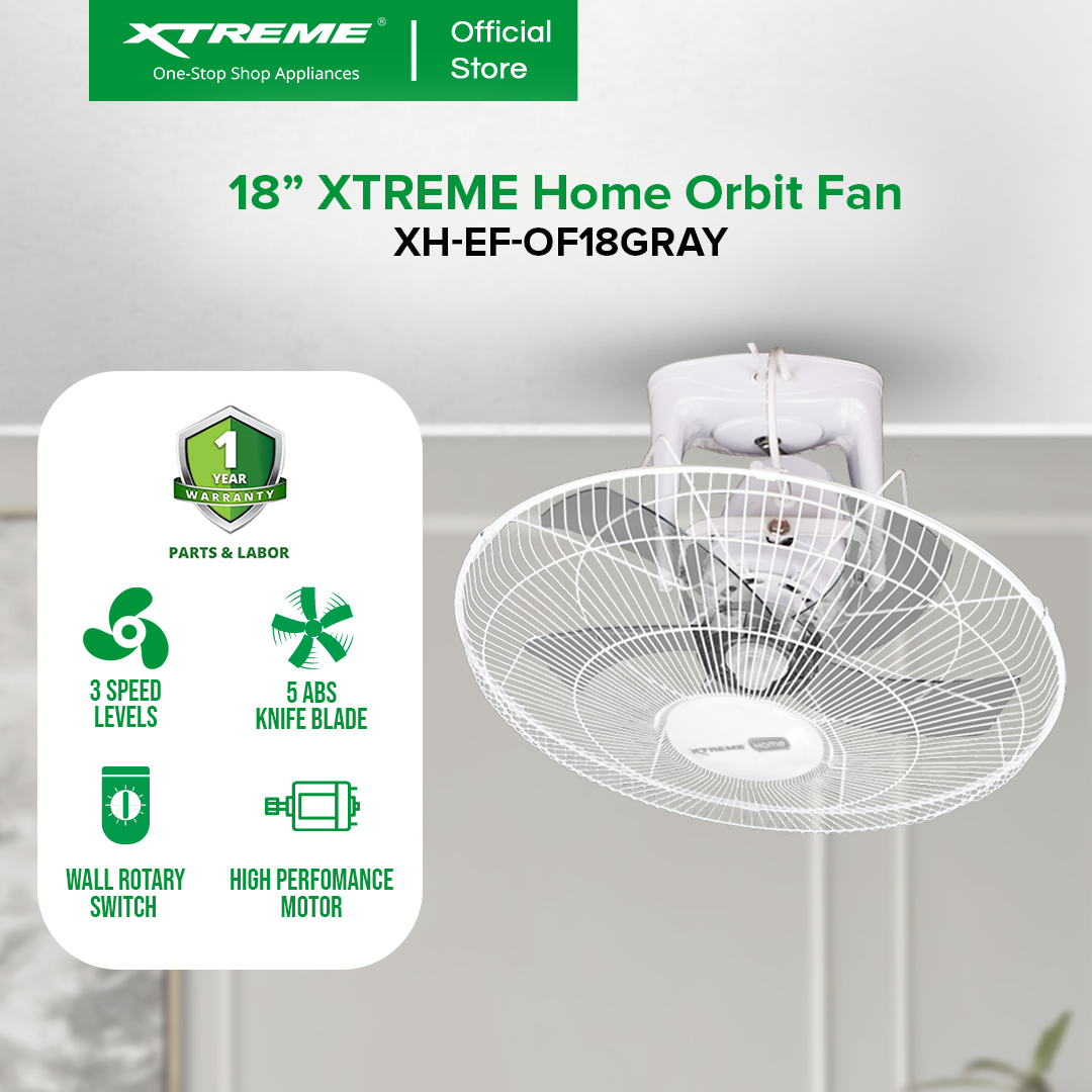 18" XTREME HOME Orbit Fan (Gray) | XH-EF-OF18GRAY