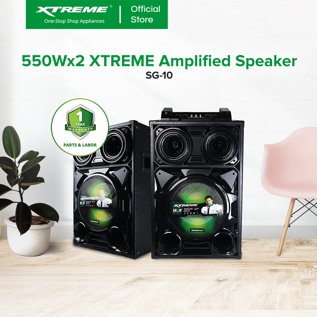 XTREME 350Wx2 Amplified Speaker Bluetooth FM USB SD Card Reader LED Display w/ 5 Bands EQ | SG-10