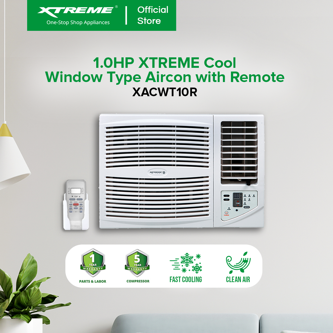 1.0HP XTREME COOL Energy Efficient Window Type Aircon with Remote | XACWT10R