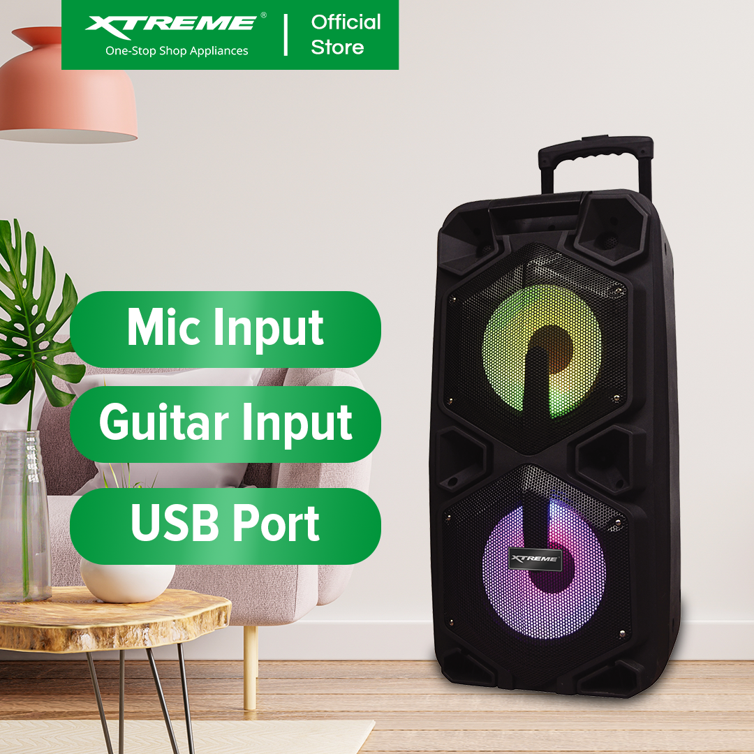 XTREME 350W One Way Portable Speaker System USB Micro SD FM Mic Input Guitar Inpu | XBLAST-10GT