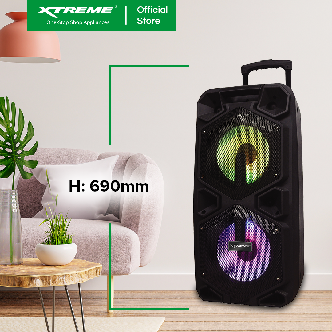 XTREME 350W One Way Portable Speaker System USB Micro SD FM Mic Input Guitar Inpu | XBLAST-10GT