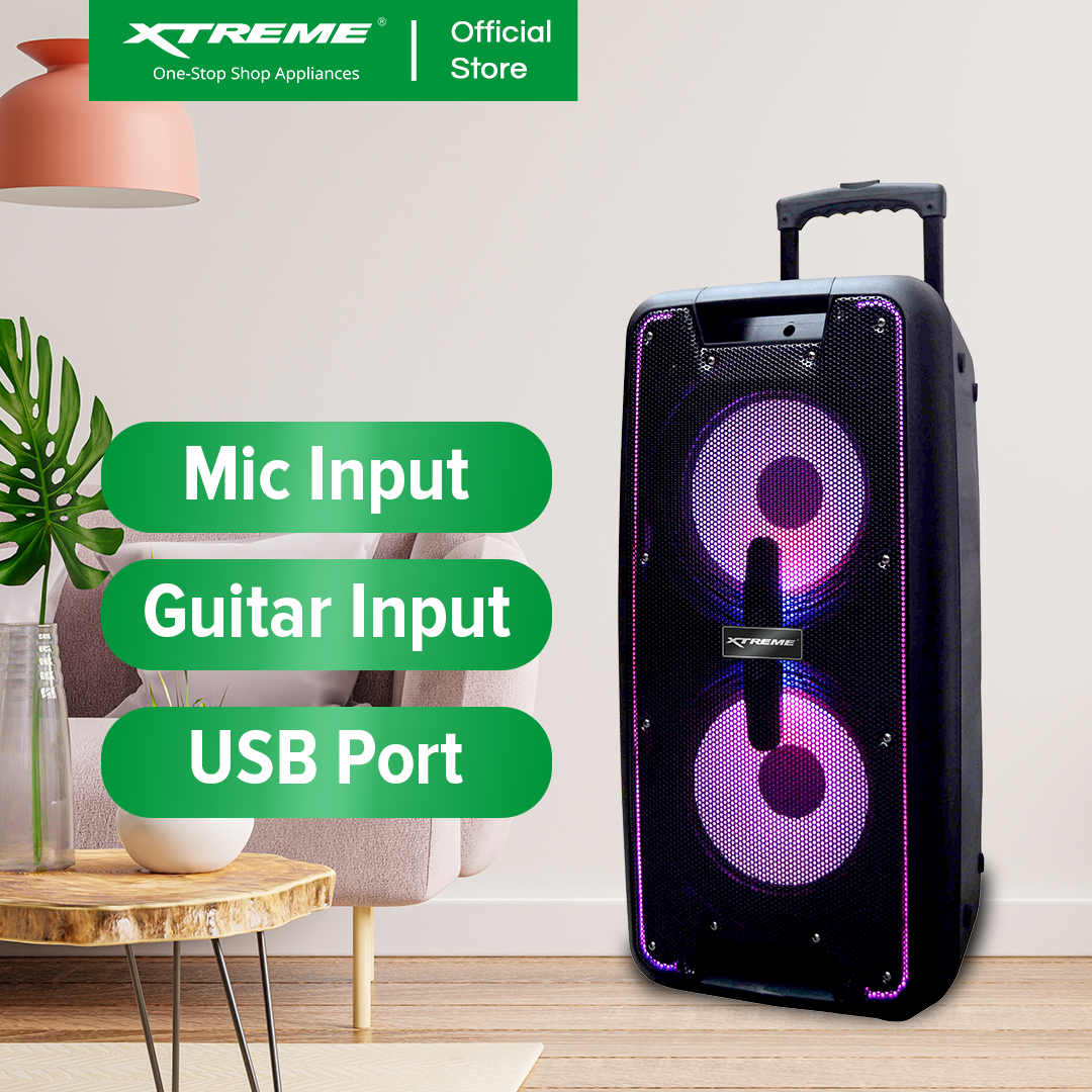 XTREME 350W Portable Speaker System USB Micro SD FM Radio Mic Input Guitar Input | XBLAST-10TR