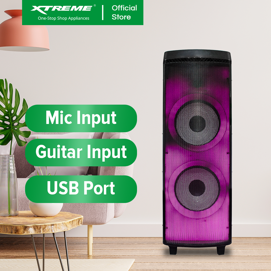 XTREME 450W One Way Portable Speaker System USB Guitar Input FM Radio Mic Input | XBLAST-12DJ