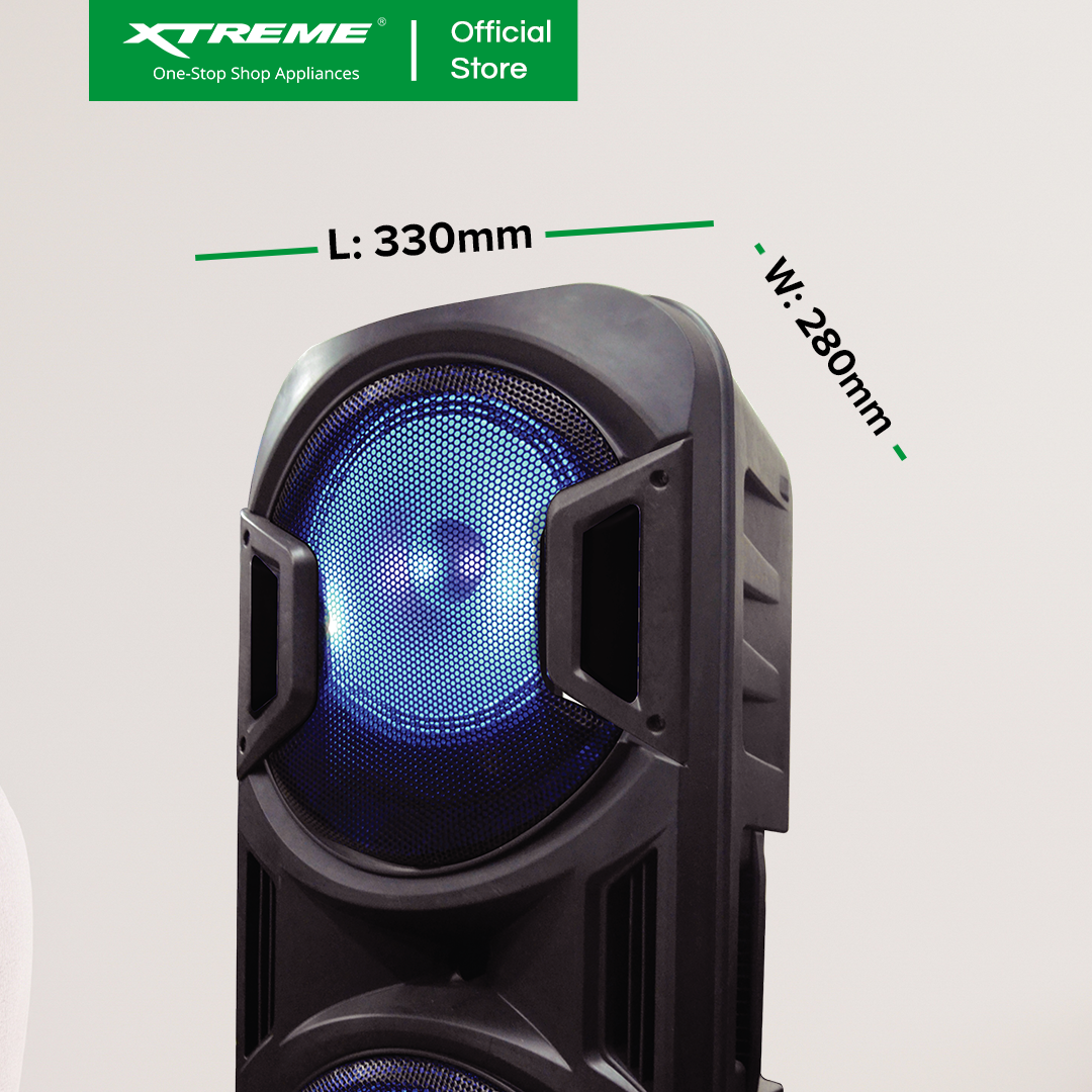 XTREME 450W Portable Speaker System USB Micro SD FM Radio Mic Input Guitar Input | XBLAST-12W