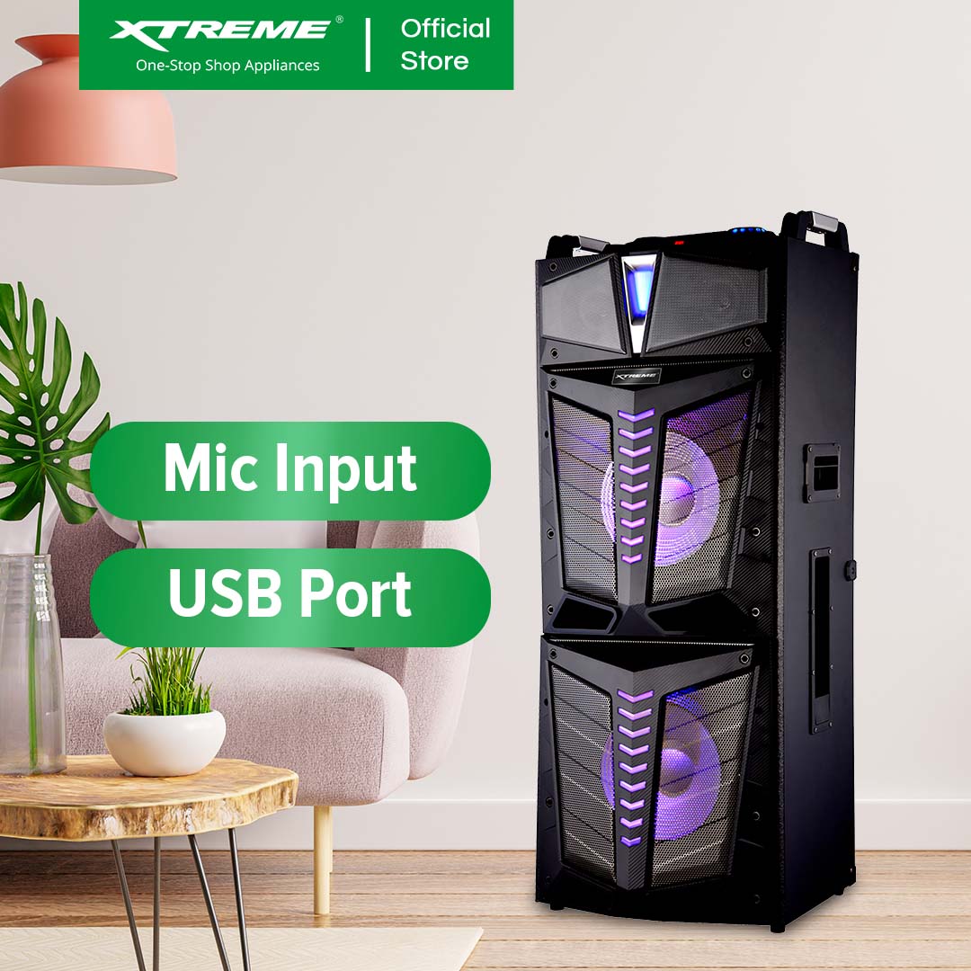 XTREME 550W One Way Portable Speaker System USB Micro SD FM Radio Mic Input | XBLAST-15DJ