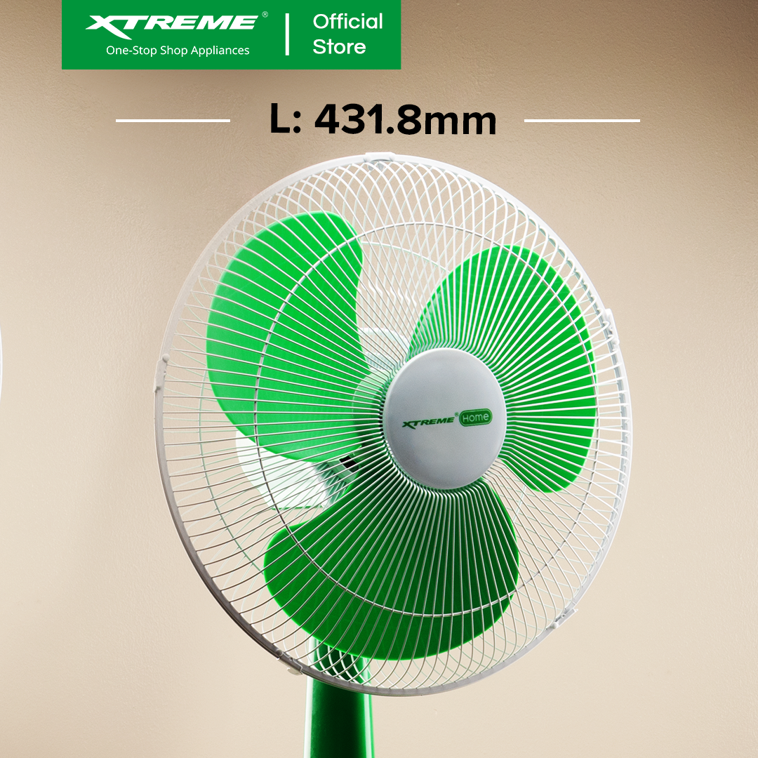 XTREME HOME 16 inches Desk Fan 3-Speed Levels Oscillation Function (Green Blade) | XH-DESKFAN16G