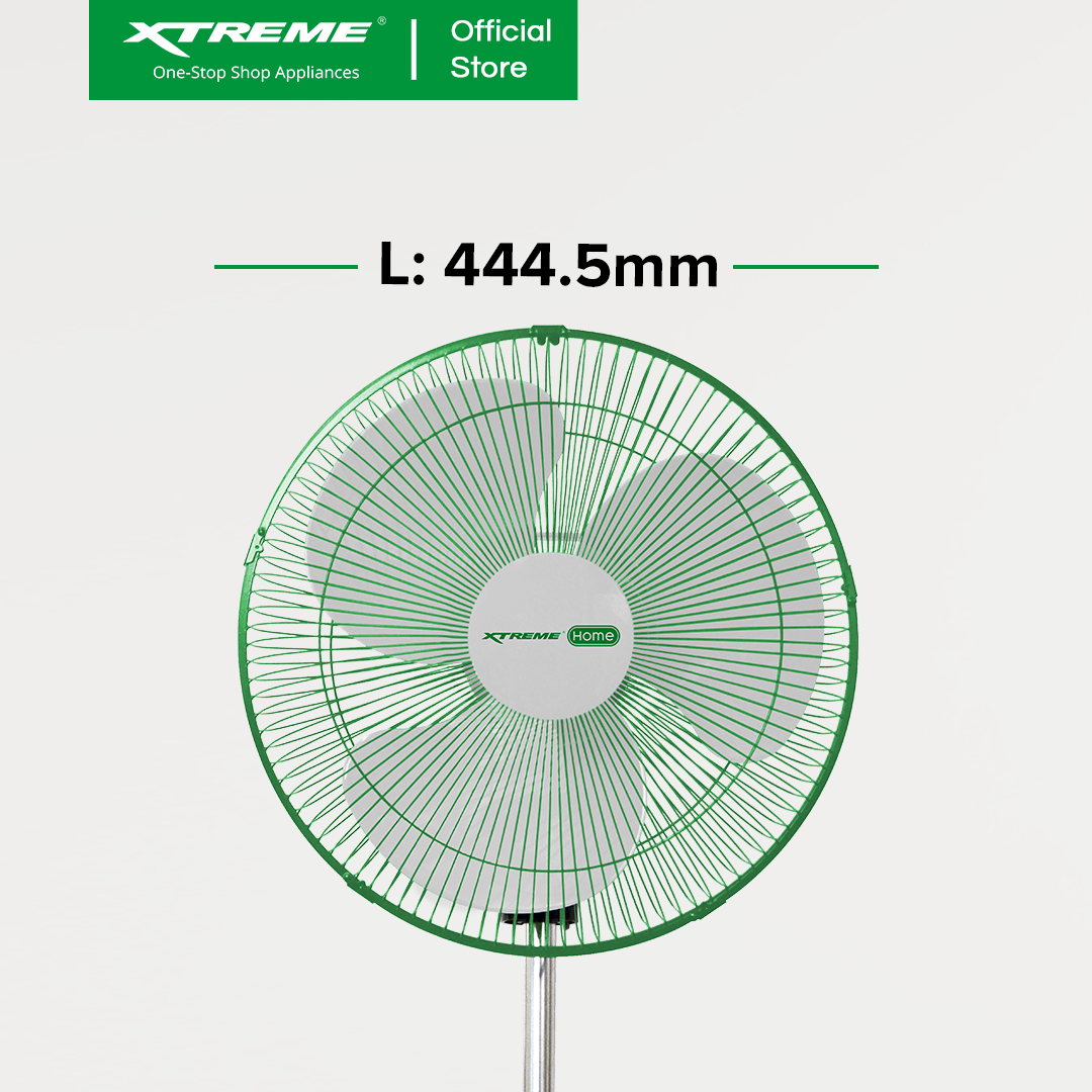 XTREME HOME 16 inches Stand Fan 3-Speed Levels Oscillation Function (White Blade) | XH-STANDFAN16W