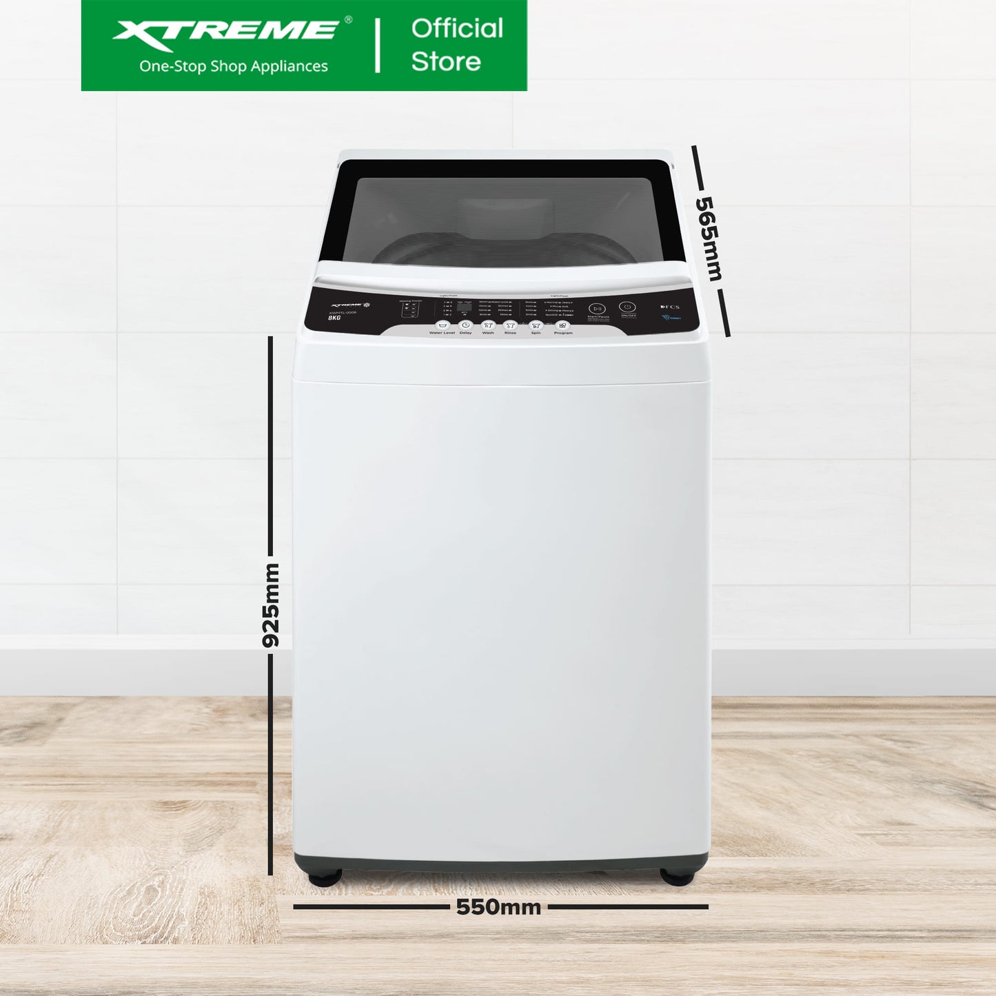 XTREME COOL 8KG Top Load Fully Automatic Washing Machine with Spin Dry (Black Cover) | XWMTL-0008B
