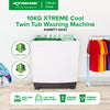 XTREME COOL 10KG Twin Tub Wash and 4.6KG Spin Dry Washing Machine (Green Cover) | XWMTT-0010