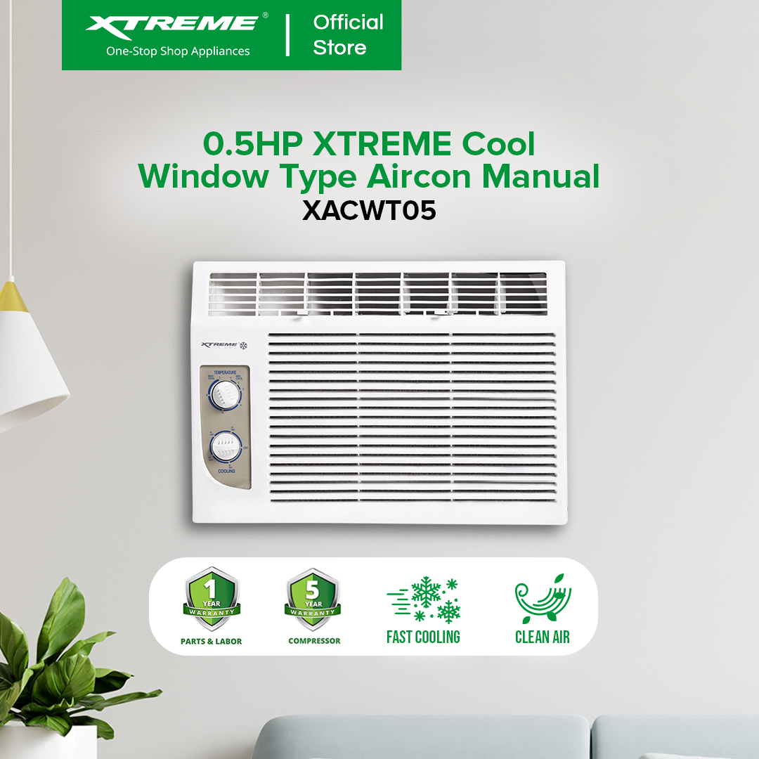 0.5HP XTREME COOL Energy Efficient Window Type Aircon Manual | XACWT05