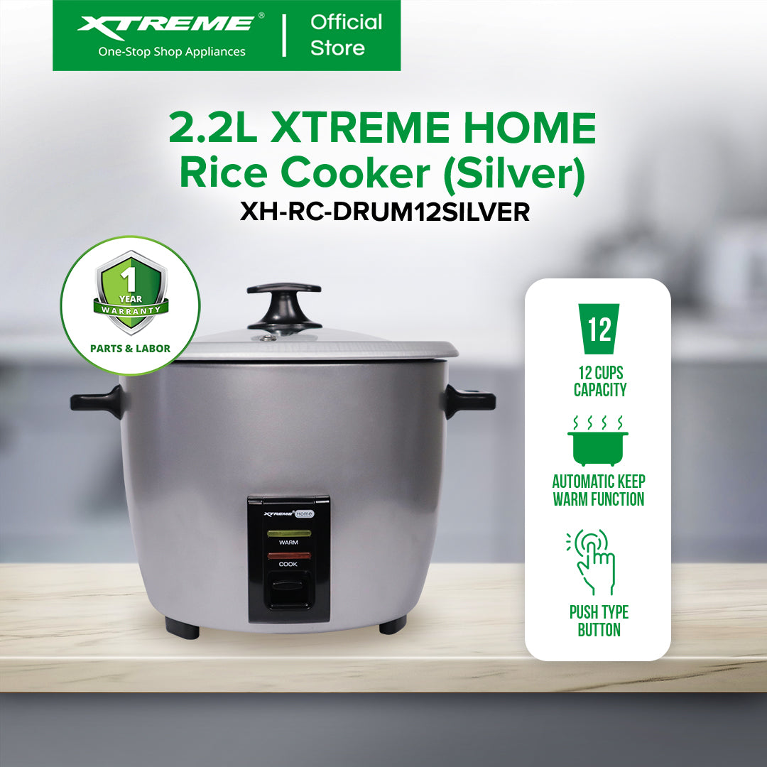 2.2L XTREME HOME Rice Cooker (Silver) | XH-RC-DRUM12SILVER