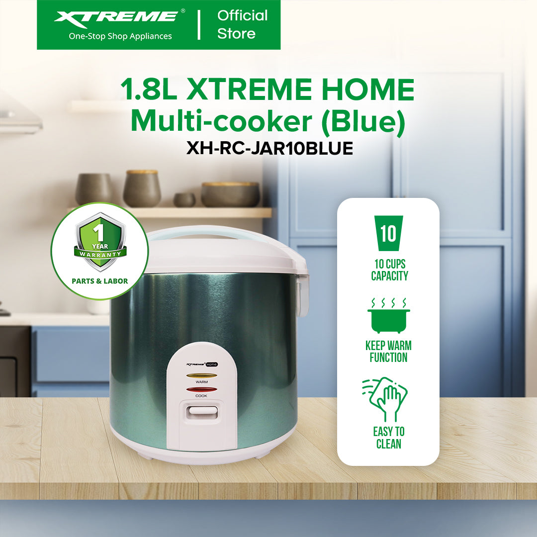 XTREME HOME 1.8L Rice Cooker 10 Cups Jar Type with Keep Warm Function