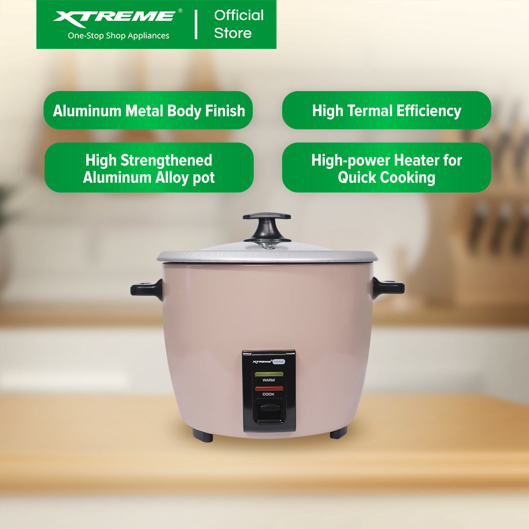 XTREME HOME 1.8L Rice Cooker 10 Cups with Automatic Keep Warm Function (Beige) | XH-RC-DRUM10BEIGE