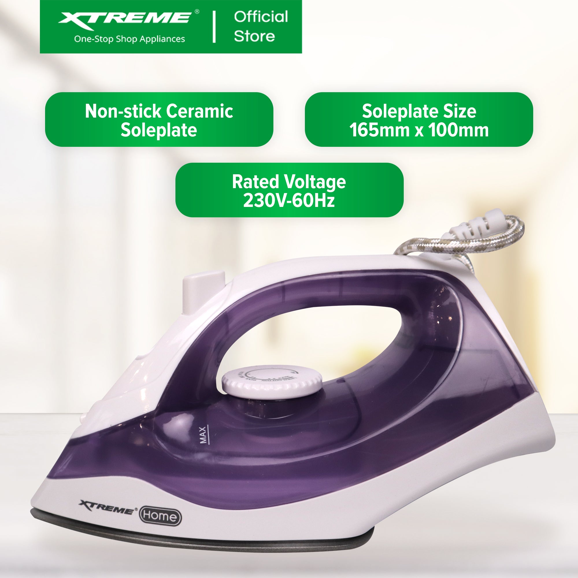 XTREME HOME Dry Iron with Spray (Violet) | XH-IRONSPRAYVIOLET