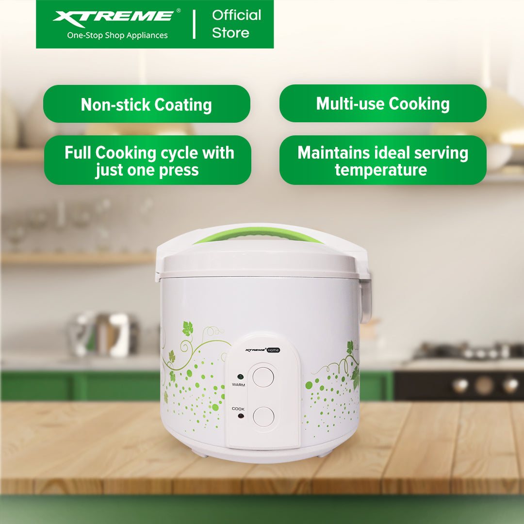 XTREME HOME 2.2L Rice Cooker 12 Cups Jar Type with Keep Warm Function (Leaf) | XH-RC-JAR12LEAF