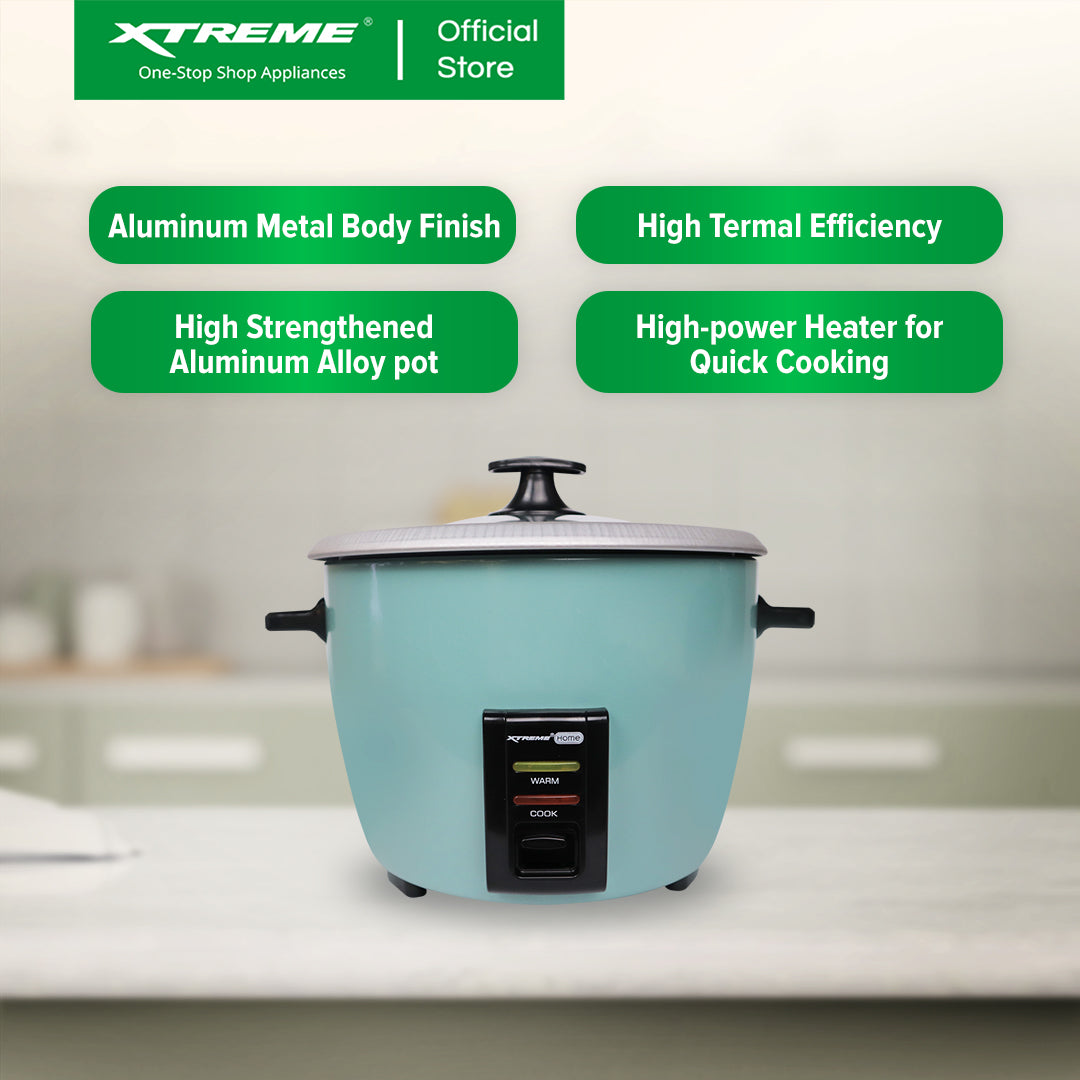 XTREME HOME 1.8L Rice Cooker 10 Cups with Automatic Keep Warm Function (Blue) | XH-RC-DRUM10BLUE