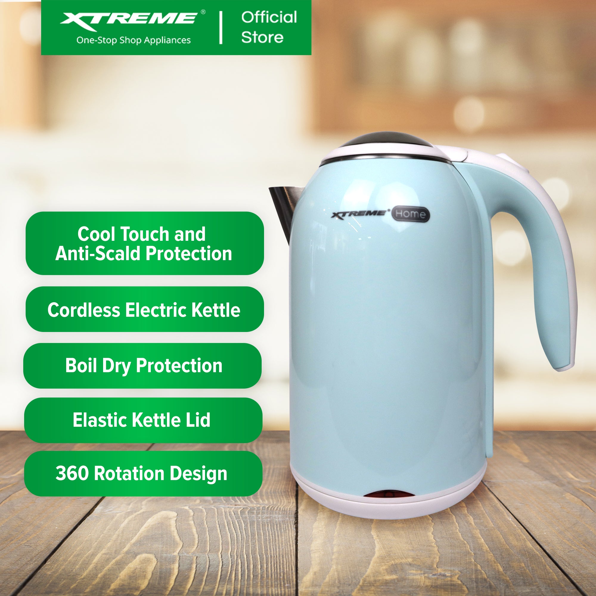 1.7L XTREME HOME Electric Kettle (Blue) | XH-KT-DWOPH17BLUE