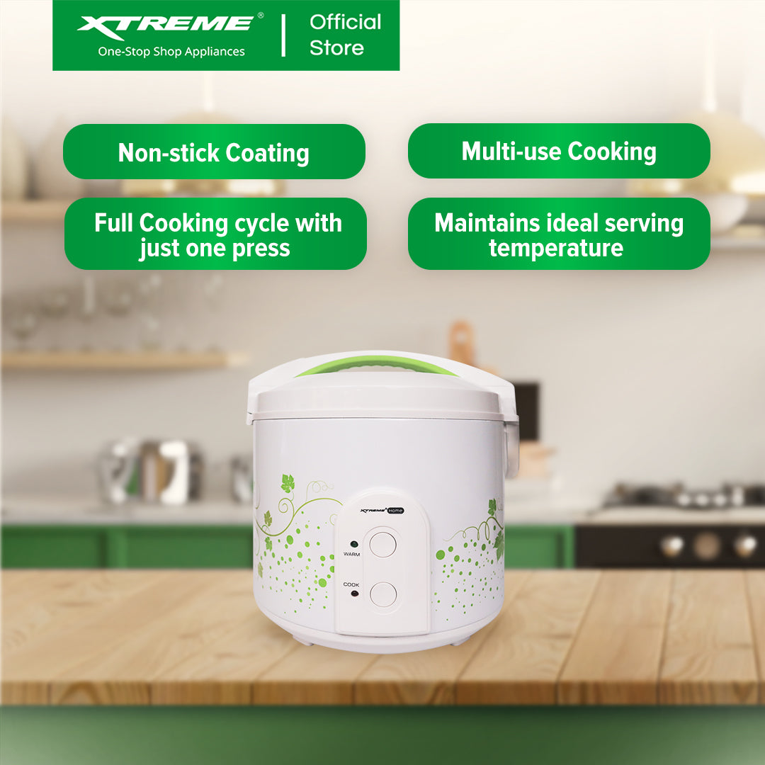 XTREME HOME 1L Rice Cooker 5 Cups Jar Type with Keep Warm Function (Leaf) | XH-RC-JAR5LEAF