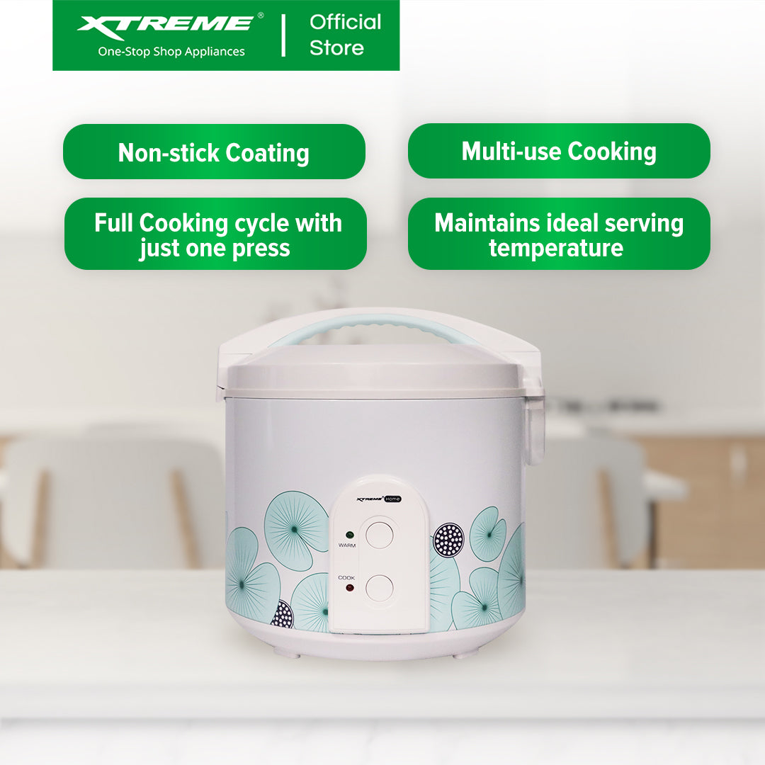 XTREME HOME 1.8L Rice Cooker 10 Cups Jar Type with Keep Warm Function (Lily) | XH-RC-JAR10LILY