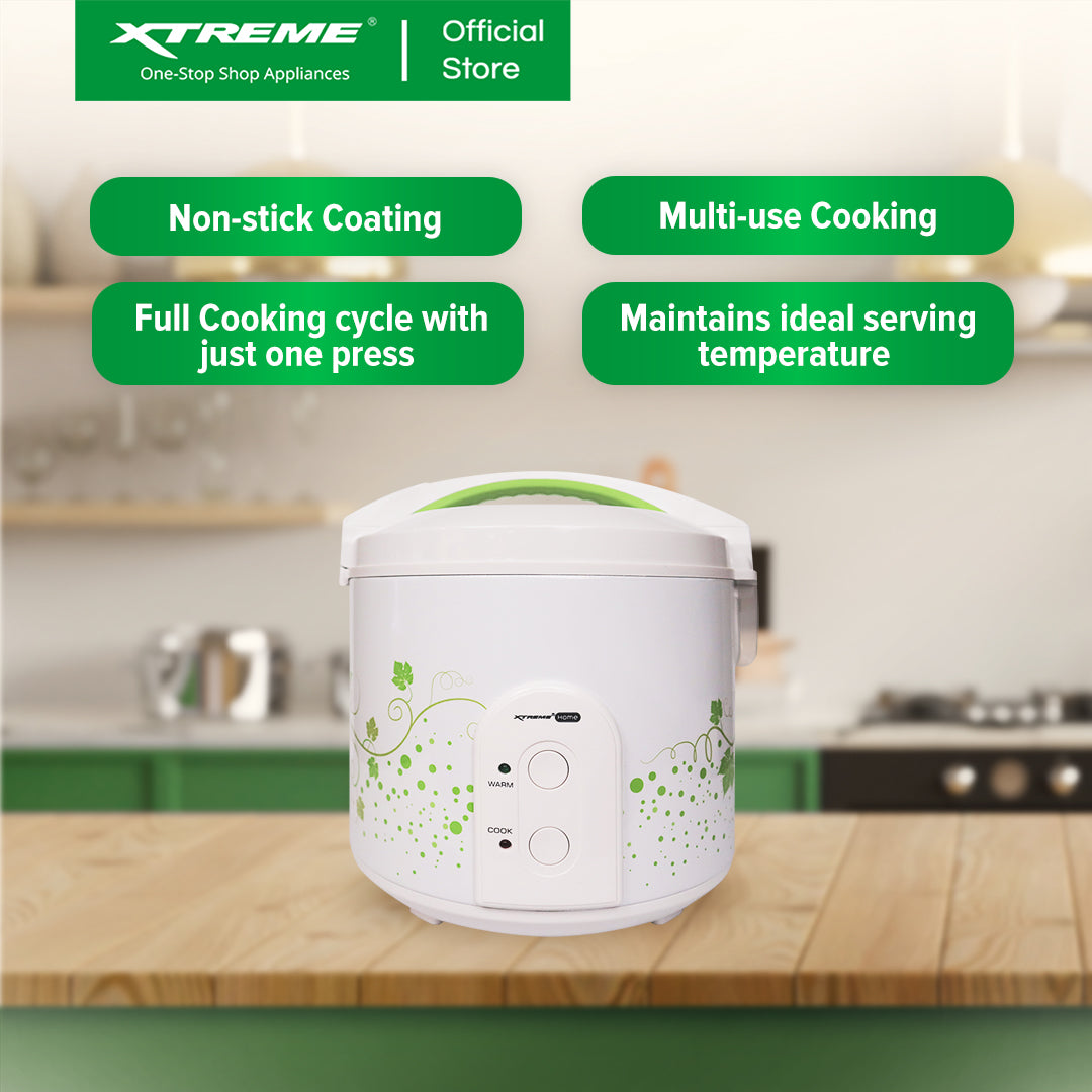 XTREME HOME 1.8L Rice Cooker 10 Cups Jar Type with Keep Warm Function (Leaf) | XH-RC-JAR10LEAF