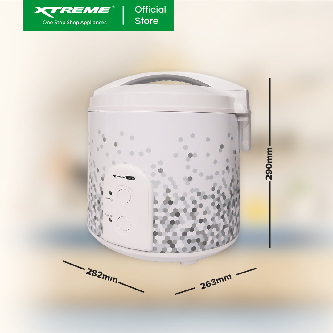 XTREME HOME 1.8L Rice Cooker 10 Cups Jar Type with Keep Warm Function (Dots) | XH-RC-JAR10DOTS