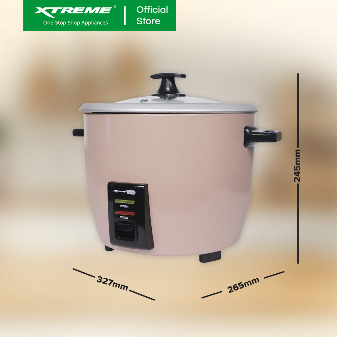 XTREME HOME 1.8L Rice Cooker 10 Cups with Automatic Keep Warm Function (Beige) | XH-RC-DRUM10BEIGE