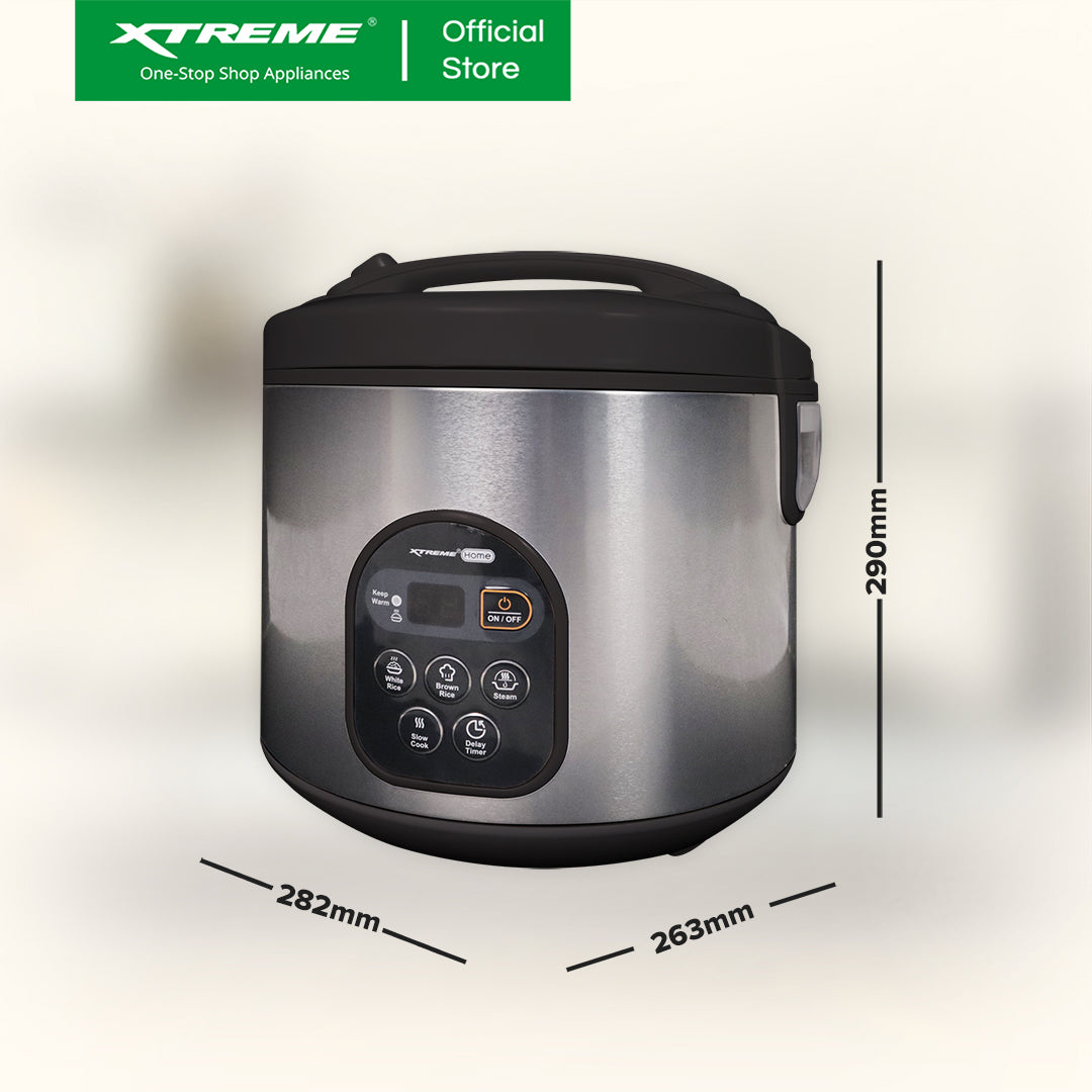 XTREME HOME 1.8L Digital Rice Cooker 10 Cup Jar Type w/ Warm Function (Black) | XH-RC-JAR10BLACKD