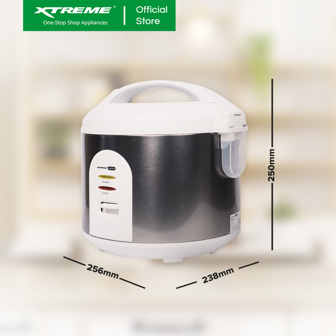 XTREME HOME 1L Rice Cooker 5 Cups Jar Type with Keep Warm Function (Silver) | XH-RC-JAR5SILVER