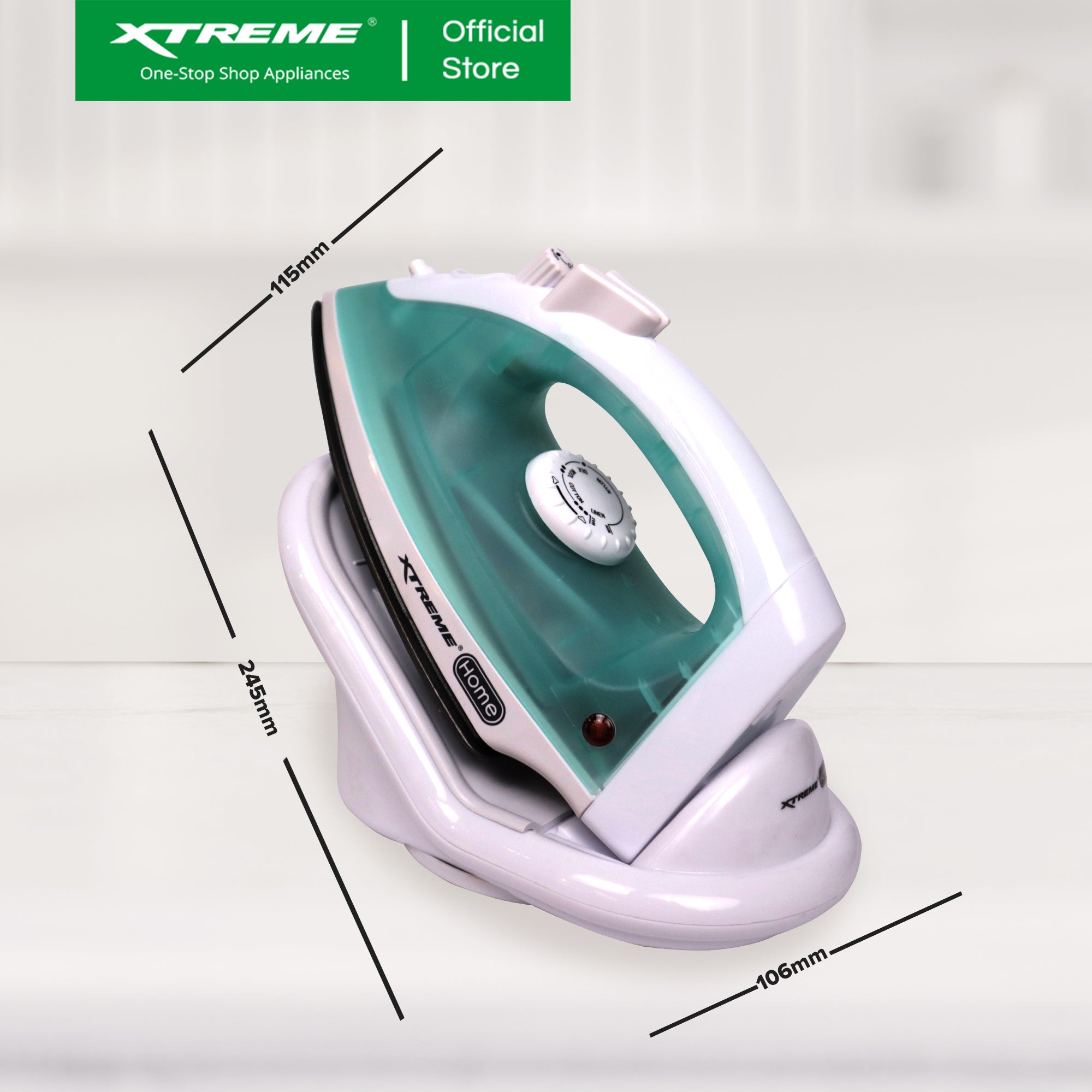 XTREME HOME Cordless Steam Iron with Spray (Green) | XH-IRONSTEAMGREEN