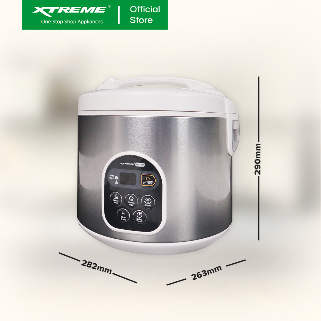 XTREME HOME 1.8L Digital Rice Cooker 10 Cup Jar Type w/ Warm Function (White) | XH-RC-JAR10WHITED