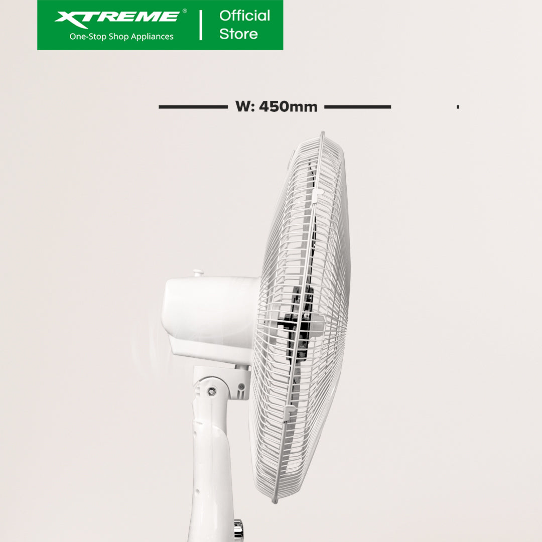 XTREME HOME 18 inches Stand Fan 3-Speed with Timer (Gray Blade) | XH-EF-SF18GRAY
