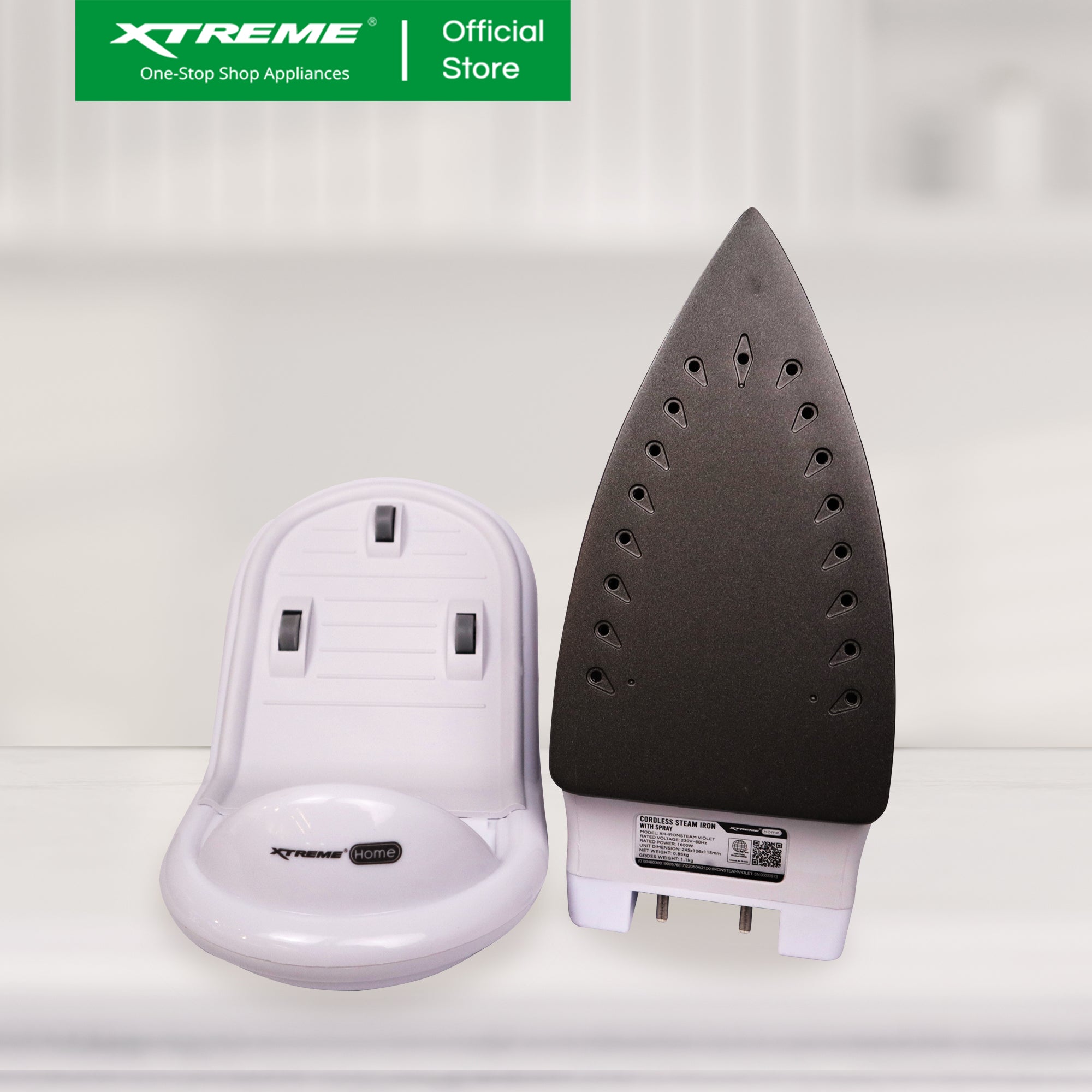 XTREME HOME Cordless Steam Iron with Spray Ceramic Soleplate & Indicator Light (Violet) | XH-IRONSTEAMVIOLET