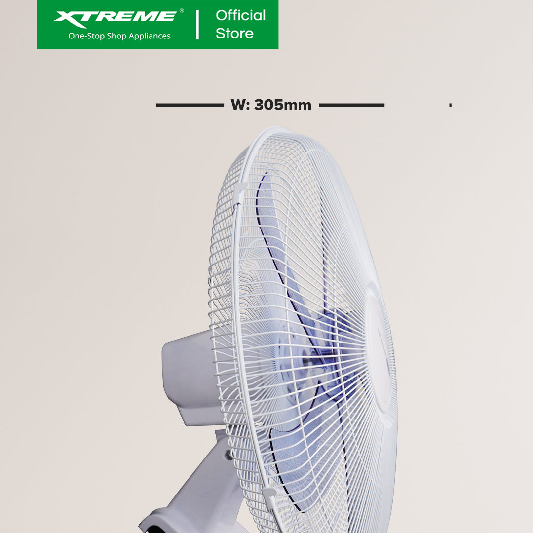 XTREME HOME 16 inches Wall Fan 3-Speed with 2 Chains (Blue Blade) | XH-EF-WF16BLUE