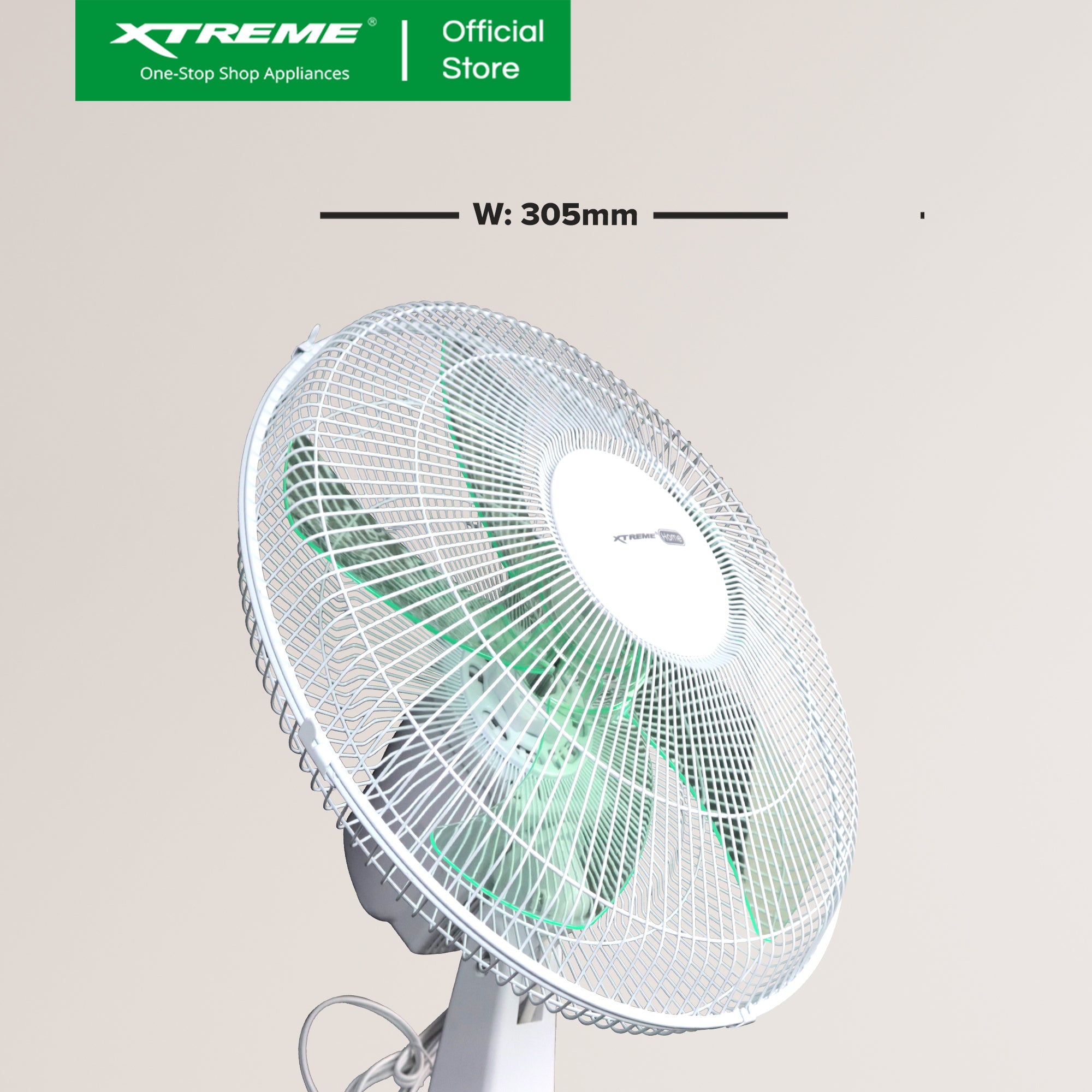 XTREME HOME 18 inches Wall Fan 3-Speed with 2 Chains (Green) | XH-EF-WF18GREEN