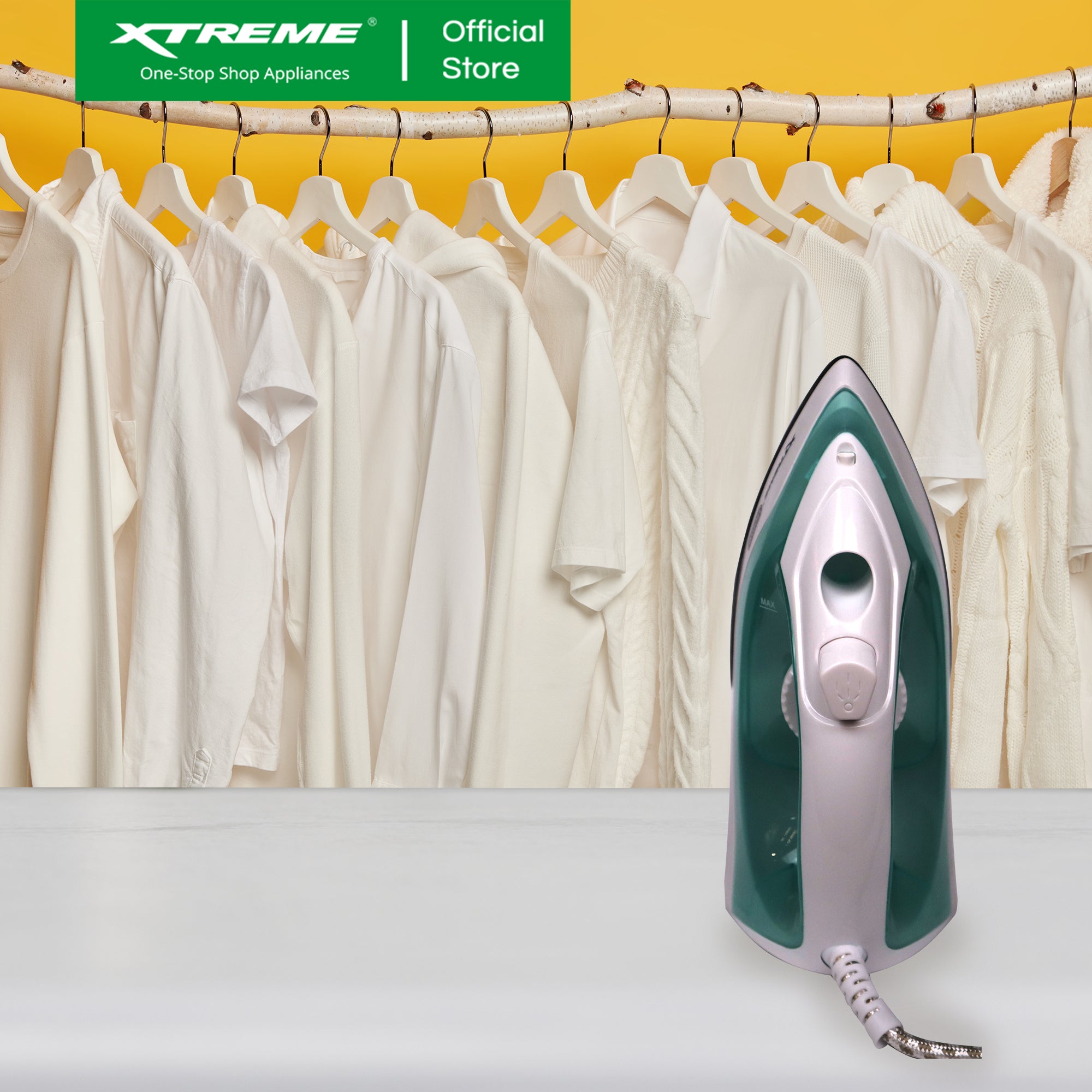 XTREME HOME Dry Iron with Spray Ceramic Soleplate and Indicator Light (Green) | XH-IRONSPRAYGREEN
