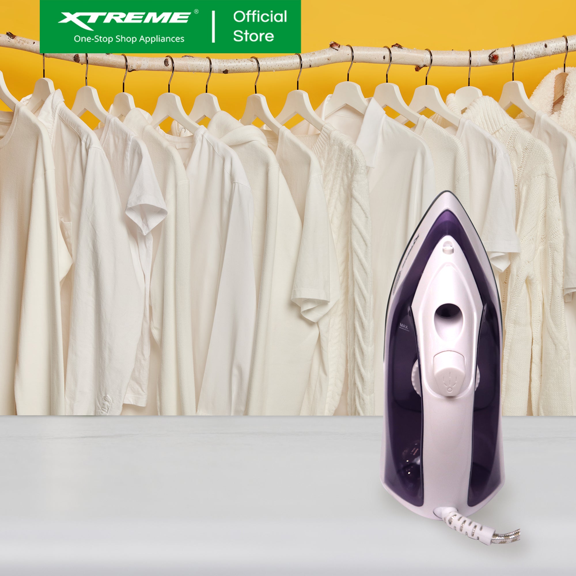 XTREME HOME Dry Iron with Spray Ceramic Soleplate and Indicator Light (Violet) | XH-IRONSPRAYVIOLET